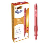 Bic Velocity Gel - Penna con Punta Media a Gel, Confezione da 12 Pezzi, Rosso