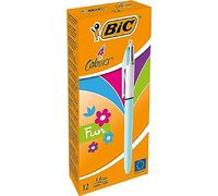 Penna a sfera a scatto multifunzione 4 Colours Fun - punta 1,0mm - rosa, verde chiaro, turchese, viola - Bic - conf.