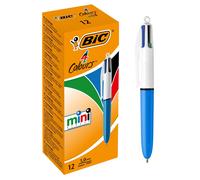 Bic4 Colours Mini Penna a Scatto, Punta Media 1,0 mm, Formato Pocket 4 Colori di