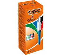 Penna a sfera a scatto multifunzione 4 Colours Mini - punta 1,0mm - nero, blu, rosso, verde - Bic - conf. 12 pezzi Quantita min. 1