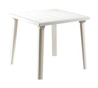 Giardini del Re Tavolino da Giardino Esterno Quadrato in Resina 80x80x72h cm colore Bianco - 59