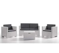 Bica 9017 Set Salottino Colorado 4 Posti 119x64x57 cm, Bianco, 279x155x64 cm