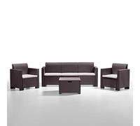 NEBRASKA - salotto da esterno in wicker 3 posti con cuscini