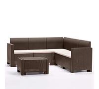 Bica 9075.3 Set Nebraska Corner 5 Posti, Marrone, 187 x 179 x 79 cm
