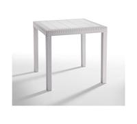 BICA DALLAS 9096 Tavolo Quadrato da Esterno Giardino Bianco L 80 cm