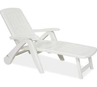 BICA Lettino Prendisole da Giardino Pieghevole in Plastica Dimensioni 190x72x60 cm colore Bianco