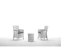 Salottino Da Esterno BICA Lido Terrace Bianco Con Cuscini Finitura In Rattan