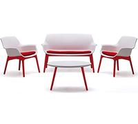 BICA Luxor Lounge Set Bianco/Rosso Giardino