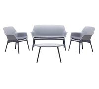 Luxor set salotto da giardino poltrone divano e tavolino grigio/antracite