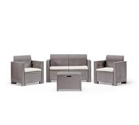 BICA SALOTTINO DA ESTERNO NEBRASKA TAUPE 4POSTI BAR TERRAZZA GIARDINO POLIPROPIL