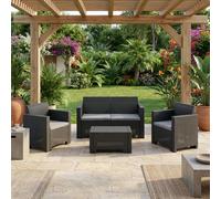 Salotto Nebraska Da Giardino Rattan Polipropilene Bar Antracite