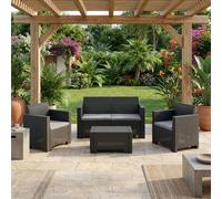 Salotto Nebraska Da Giardino Rattan Polipropilene Bar Antracite