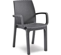 BICA Verona - Sedia da giardino con braccioli, in grafite, resistente alle intemperie