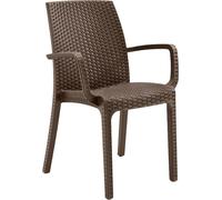 Sedia Giardino Indiana Braccioli Poltrona Rattan Esterni Polipropilene Marrone