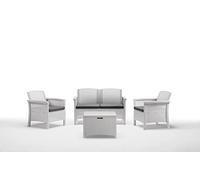 LINEA RATTAN BIANCO SET SOFA VENEZIA 2, 2 POLTRONE, 1 SOFA 2 POSTI E TAVOLINO