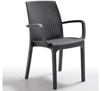 BICA Verona - Sedia da giardino con braccioli, in grafite, resistente alle intemperie
