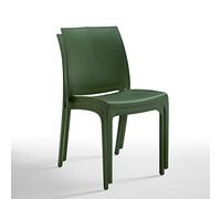 BICA Volga Sedia, Pine Green, 46x54x80 cm, Polipropilene, 2 unità