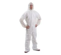 BICAP 10 tute monouso | Maleroverall tuta protettiva per lavori di pittura leggeri, lavori di verniciatura, pulizia | tuta usa e getta con cappuccio, bianco, S