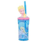Bicchiere 3D Frozen Elsa con Coperchio e Cannuccia