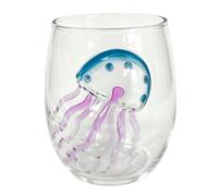 Bicchiere 3D Oceans Animal, Novità Bicchiere senza stelo per vino e acqua | Vetro soffiato a mano con statuetta marina 3D all'interno. Perfetto per bar, feste, eventi a tema oceano. Ideale per gli