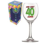 BICCHIERE 40 ANNI Calice vetro Gadget stampato idea regalo festa 40° Compleanno