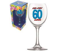 BICCHIERE 60 ANNI Calice vetro Gadget stampato idea regalo festa 60° Compleanno