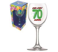 BICCHIERE 70 ANNI Calice vetro Gadget stampato idea regalo festa 70° Compleanno