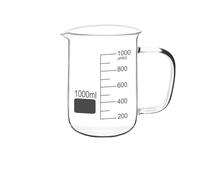 Bicchiere alto in vetro Misurino da cucina laboratorio in borosilicato con manico 50-1000 ml(1000ml 1pcs)