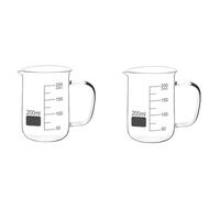 Bicchiere alto in vetro Misurino da cucina laboratorio in borosilicato con manico 50-1000 ml(200ml 2pcs)