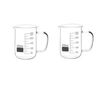 Bicchiere alto in vetro Misurino da cucina laboratorio in borosilicato con manico 50-1000 ml(250ml 2pcs)