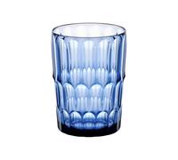 BICCHIERI ALTO VANITY in Cristallo Acrilico Bio-based 6 pezzi diametro Ø 8,5xh 11,8 cm- 480 cc BPA FREE bibite, cocktail e frullati colore Blu Denim blu