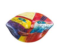 Bicchiere Art Fashion - Vetro - Multicolore - Motivo viso - Dipinto a mano - Larghezza 49 cm - Ciotola decorativa