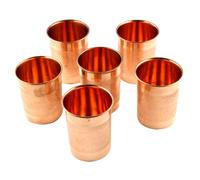 Bicchiere Bicchiere Bicchiere in Rame 300 ML Yoga Ayurvedico SET DI 6 BICCHIERI