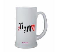 bicchiere birra vetro boccale scritta ti amo san valentino regalo amore