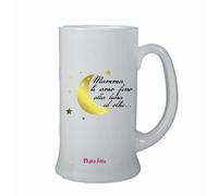bicchiere birra vetro scritta mamma ti amo fino alla luna festa regalo compleann