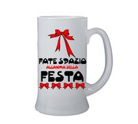 bicchiere boccale birra scritta fate spazio all'anima della festa compleanno