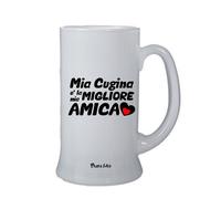 bicchiere boccale birra scritta mia cugina e la mia migliore amica regalo