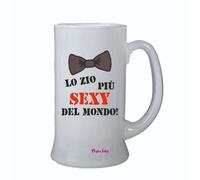 bicchiere boccale birra scritta simpatica lo zio piu sexy del mondo regalo