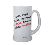 bicchiere boccale birra scritta simpatica papa' mamma sorella amore regalo