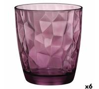 Bormioli Rocco Confezione 6 Bicchieri Diamond Acqua Vetro, Viola, Cl 30,5 - lilla vetro 2820319