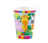 Bicchiere carta 250 ml - 8 pezzi - animali della giungla