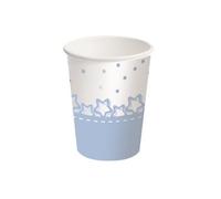 Bicchiere carta 250 ml - 8 pezzi - baby stelle azzurro