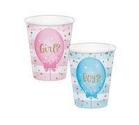 Bicchiere carta 266 ml - 8 pezzi - gender reveal
