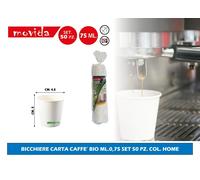 BICCHIERE CARTA CAFFE' BIO ML.0,75 COL. HOME