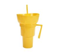 Bicchiere Con Cannuccia, Bicchiere Porta Popcorn e Bevanda, Borraccia Estiva con Manico per Popcorn Dolci Quotidiani Escursioni Auto Cinema Bambini Adulti
