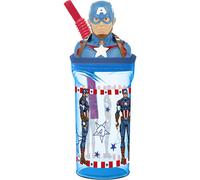 Bicchiere con Cannuccia Capitán América CZ11331 3D