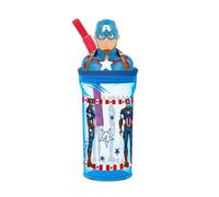 BICCHIERE CON CANNUCCIA INTEGRATA CAPITAN AMERICA IN 3D CAPIENZA 360 ML PER BIMB