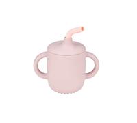 Bicchiere con cannuccia rosa in silicone - Nattou