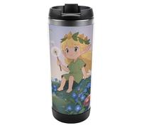 Bicchiere con isolamento sottovuoto a forma di elfo biondo che tiene una bacchetta magica - Bottiglia d'acqua da viaggio in acciaio inossidabile da 13 once con isolamento sottovuoto