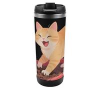 Bicchiere con isolamento sottovuoto The Cat on The Flower Pot - Bottiglia d'acqua da viaggio con isolamento sottovuoto in acciaio inossidabile da 13 once